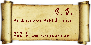 Vitkovszky Viktória névjegykártya